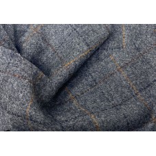 Abraham Moon Fabric Lambswool Cashmere Grey Windowpane Check Ref 1876/4